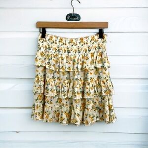 Chelsea & Violet Boho Coquette Cottage Tiered Floral Ruffle Skirt Size Medium